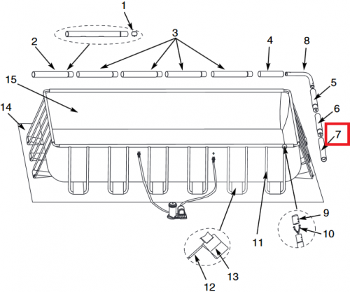 Горизонтальная балка (F) для бассейна Rectangular Ultra Frame Intex 732х366х132см  10 шт/упак 10933А - фото 2